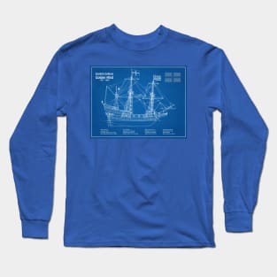 Golden Hind or Golden Hinde. Francis Drake Ship - ADL Long Sleeve T-Shirt